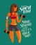 Girl or young woman raises dumbbells. Fitness, gym, bodybuilding concept. Vector illustration