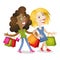 Girlfriends shopping bags