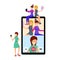 Girlfriends video call vector illustration