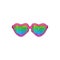 Girlish cute sunglasses in heart shape icon vector sketch illustration isolated.