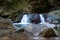 Girlish Tears waterfall on Zhonka River in Carpathian Mountains, Ukraine