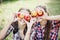 Girls with Apple in the Apple Orchard