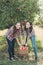 Girls with Apple in the Apple Orchard