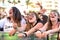 Girls from the audience at the Primavera Pop Festival of Badalona