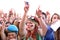 Girls from the audience at the Primavera Pop Festival of Badalona