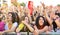 Girls from the audience at the Primavera Pop Festival of Badalona