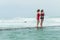 Girls Beach Standing Tidal Pool Ocean