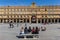 Girls on a bench on Plaza Mayor in Salamanca