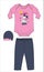 girls body suit with cap & pant little cat print vector art