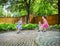 Girls and a Boy Playing Outside at an Easter Party