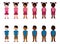 Girls and boys with different skin color. Young children race diversity. Multinational vector illustration