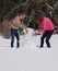 Girls Building a Snowman