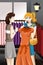 Girls buying dress