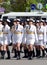 Girls-cadets of the Military University and Volsky military Institute at the rehearsal of the Victory parade.