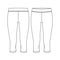 Girls Capri Length Legging fashion flat sketch template. Women Active wear knee Legging Technical Fashion Illustration