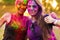 Girls celebrate holi festival