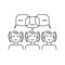 Girls chatting line icon