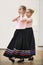 Girls In Costume During Character Ballet Dancing Class