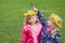 Girls with dandelion chain