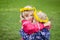 Girls with dandelion chain