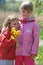 Girls with dandelions