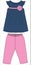 girls denim frocks with pant flower print vector