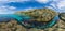 Girls dive on Baunty beach, cape Fiolent in Sevastopol, Crimea on a background of rocky shores. The concept of an travel, relax,