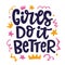 Girls Do it Better. Feminism quote slogan, hand written lettering phrase