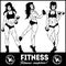 Girls with dumbbells - beautiful fitness girls doing exercises with dumbbels, vector set