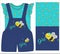 girls dungaree teddy hey bee print vector art