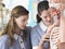 Girls Examining Anatomical Model