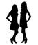 Girls fashion models, silhouette.Vector.