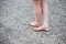 Girls feet asphalt