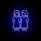 girls friendship outline blue neon icon. Elements of friendship line icon. Signs, symbols and vectors can be used for web, logo,