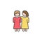 Girls friendship outline icon. Elements of friendship line icon. Signs, symbols and vectors can be used for web, logo, mobile app