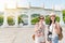 Girls in front of Taipei national palace museum.