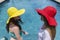 Girls Hats Swim Pool