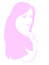 Girls head pink silhouette