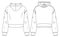 Girls Hooded Crop Top Technical Fashion Illustration. Women Sweatshirt fashion flat sketch template.