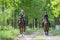 Girls on horseback riding