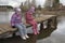 Girls near the lake