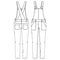 Girls Overall fashion flat sketch template. Women Woven Jumpsuit Technical Fashion Illustration. Straps crossing over back