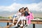 Girls on pier