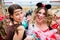 Girls on Rose Monday celebrating German Fasching Carnival