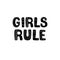 Girls rule hand drawn letters. Unique nursery poster in scandinavian style. Black and white lettering with decorative