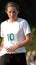 Girls soccer player portrait