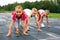 Girls starting to run on track