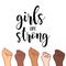 Girls are Strong. Lettering Poster or Card.