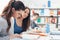 Girls studying in the classroom