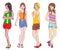 Girls in Summer Fashion, illustration